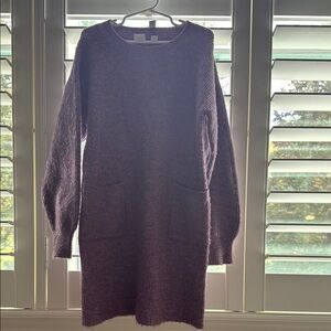 Cozy Gap Purple Sweater Dress